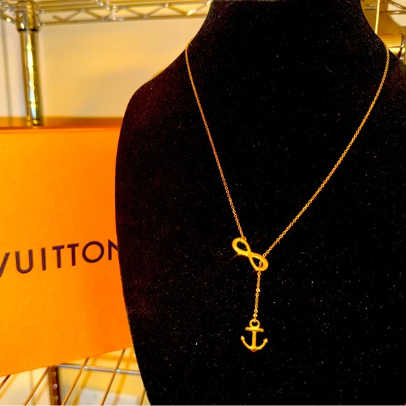 Gold Anchor and Infinity Necklace - Picture 1 of 3